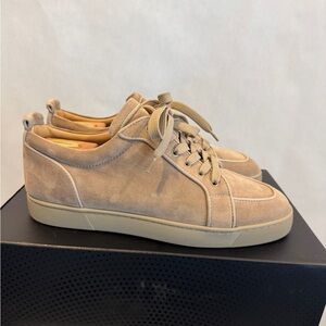 Christian Louboutin Beige Suede Sneakers